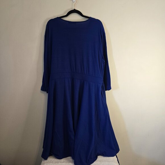 WOMENS PLUS SIZE 26 BLUE DRESS - NEMIDOR - Deep V - Picture 2 of 6